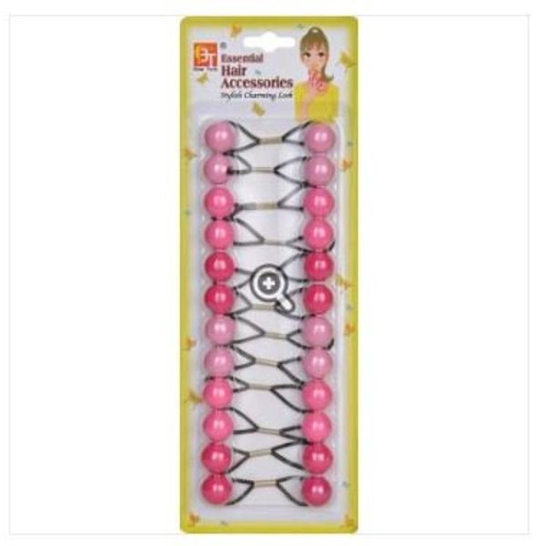 Twinbead Pony Tail Holders, 16mm, 12 Pcs (Multi-Pink) by BT Warehouse