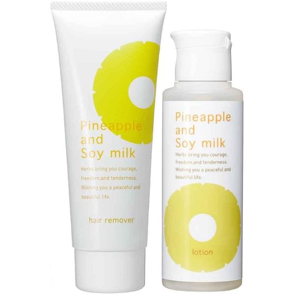 Pineapple soy milk hair removal cream 230g &amp; pineapple soy milk lotion 100mL set