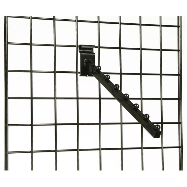 FixtureDisplays® 16" Metal 7-Ball Waterfall Hook Bracket for Gridwall Panel- Black 119071