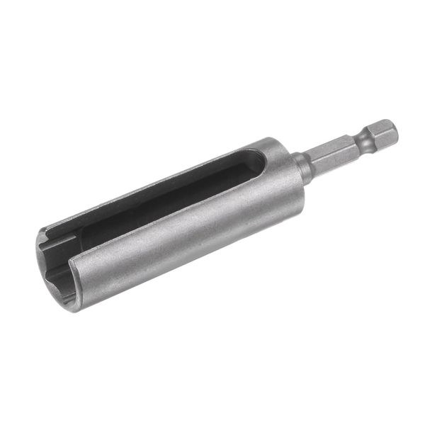 sourcing map 100mm Long 13mm Hex Nut Socket Slotted Extension Driver Bit Adapter 1/4" Hex Shank Cr- V