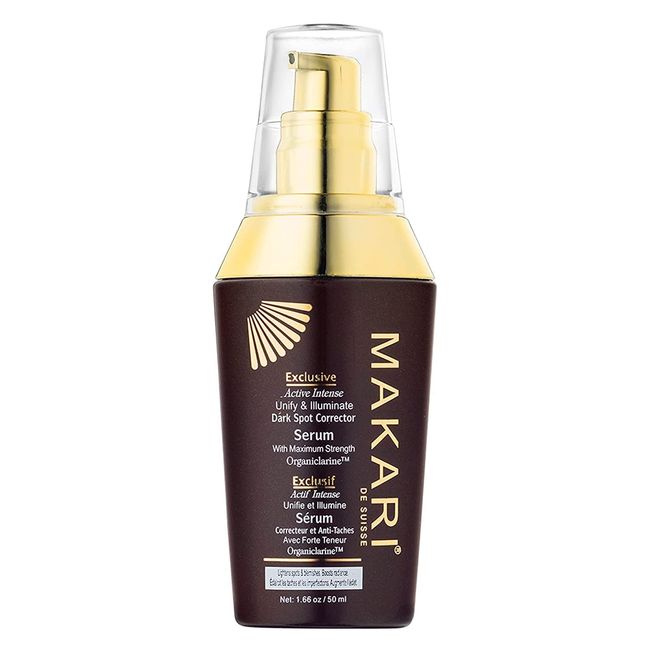 Makari Exclusive Active Intense Unify & Illuminate Dark Spot Corrector Serum (1.7 oz) | Lightweight Gel-Cream Treatment for Dark Spots, Sunburn, & Dark Knuckles | Brightening Booster with Organiclarine