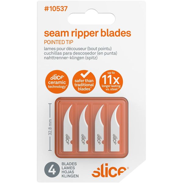 Slice 10537 Seam Ripper Blades,Ceramic,White,Pointed Tip