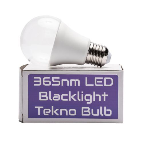Tekno LED Blacklight Bulb - 12 watts/110 Volts/UV /A60 Base, Glow in the Dark, Glowing Bubbles, Fits Standard Light Sockets