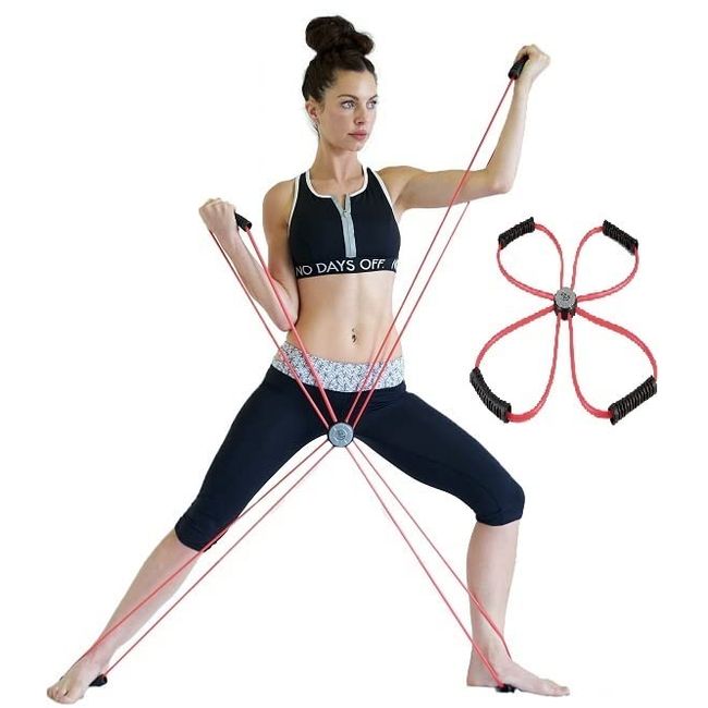 SISYAMA Core Cross Workout Pilates Reformer Exercise Resistance Cords Loop Tube Bands