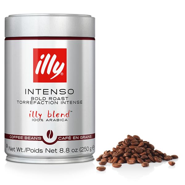 illy Whole Bean Coffee - Perfectly Roasted Whole Coffee Beans – Intenso Dark Roast - Warm Notes of Cocoa & Dried Fruit – Full-Bodied - 100% Arabica Coffee - No Preservatives – 8.8 Ounce