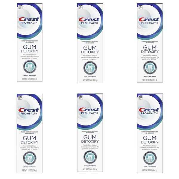 CREST Pro-Health Gum Detoxify Gentle Whitening Toothpaste-3.7 Oz. -JUMBO 6 PACK!