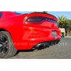 For 15-Up Dodge Charger Base | SRT MATTE BLACK Rear Bumper Quad Exhaust Diffuser