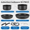 Induction Cookware Set 10 Pieces, Nonstick Pots and Pans Set with Removable Hand