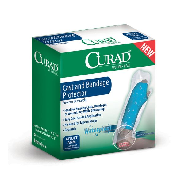 Curad Cast and Bandage Protector, Adult Arm, Waterproof, 2 Count