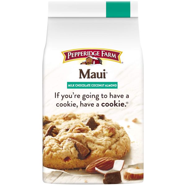 Pepperidge Farm ,Maui Milk Chocolate Coconut Almond Chocolate Chunk Crispy Cookies, 7.2 Ounce