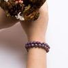 Bivei Aromatherapy Essential Oil Diffuser Bracelet Lava Stone Bead Gemstone Anxiety Diffuser Bangle Cuff Bracelet(Purple)