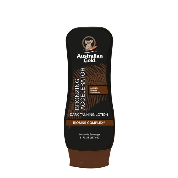 Australian Gold Dark Tanning Accelerator Lotion With Bronzer, 8 Ounce, New Package Same Formula