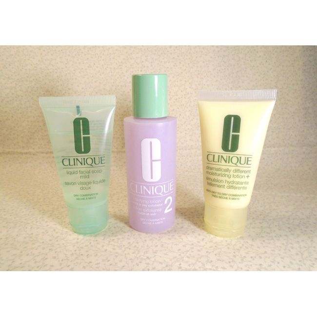 Clinique 3 Step Skin Care 3 Piece Travel Set NWOB