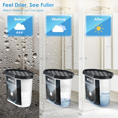 Moisture Absorbers 3 Pack, Activated Carbonfor Closet Dehumidifier Moisture Absorbers, 10.5 oz Refillable Humidity Absorber Boxes for Closet, Car ＆ Basement