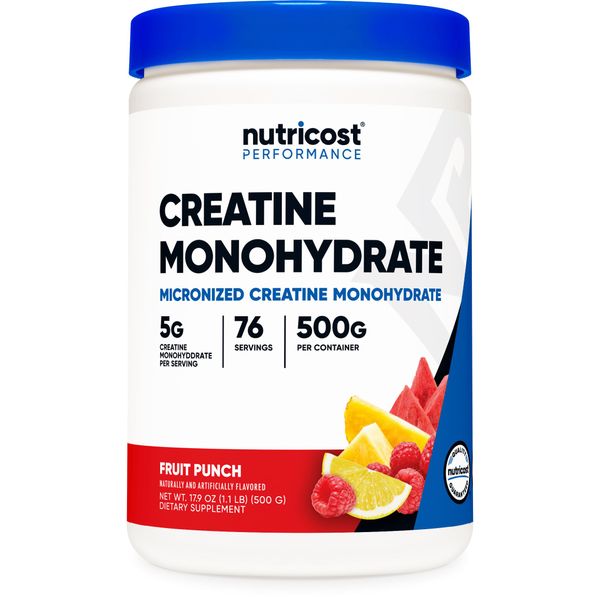 Nutricost Creatine Monohydrate Powder (Fruit Punch, 500 Gram)