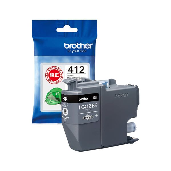 BROTHER (Genuine Brother Product) Ink Cartridge Black LC412BK Compatible Model Number: MFC-J7300CDW, MFC-J7100CDW and others, Small