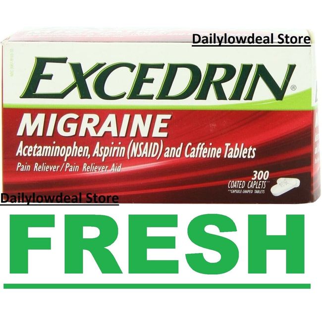 Excedrin Migraine Acetaminophen250mg Aspirin250mg Caffeine65mg 300Cap EXP 2026