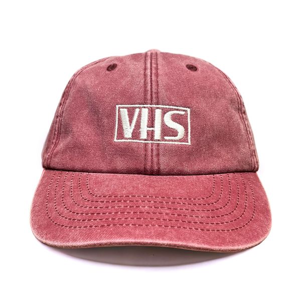 Outsdr Unisex VHS Washed Embroidered Dad Baseball Cap - Red