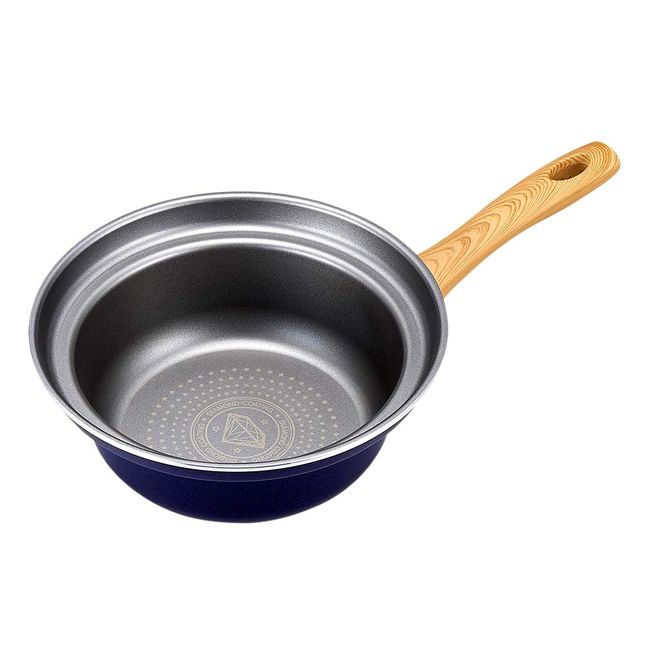 Aimedia Frying Pan, Diamond Coating, 9.4 inches (24 cm), Pot-Shaped, Induction Compatible, For Stir-Frying, Kitchenware, Cooking Utensil