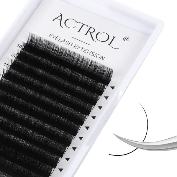 ACTROL Classic Eyelash Extension 0.07mm D Curl 10-13mm Mixed Tray Supplies Matte Black Professional Lashes