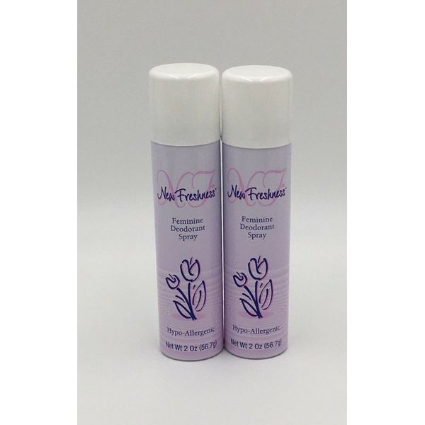 2x New Freshness Feminine Deodorant Spray Hypo-Allergenic 2 oz