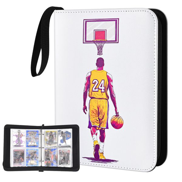 Basketball Card Binder for Basketball Cards 440 Pockets,Waterproof Trading Card Binder 4-Pocket with 55 Removable Sleeves Card Holder Album Compatible with Basketball,Football,Sports and Trading Cards