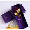 24K Dipped Purple Gold Rose Artificial Thin Light Valentine Gift Romantic