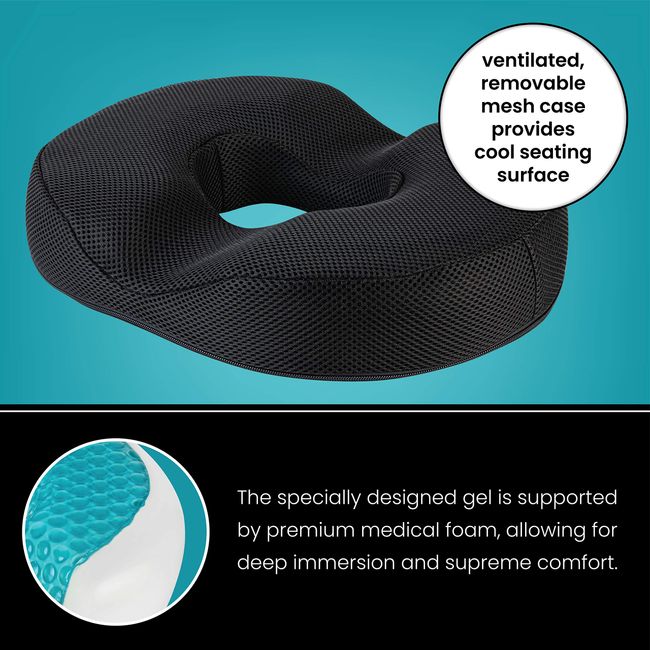 Memory Foam Donut Pillow - Portable Orthopedic Hemorrhoid Pillow
