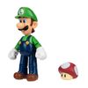 Super Mario 4-Inch Acation Figures Luigi with Red Mushroom