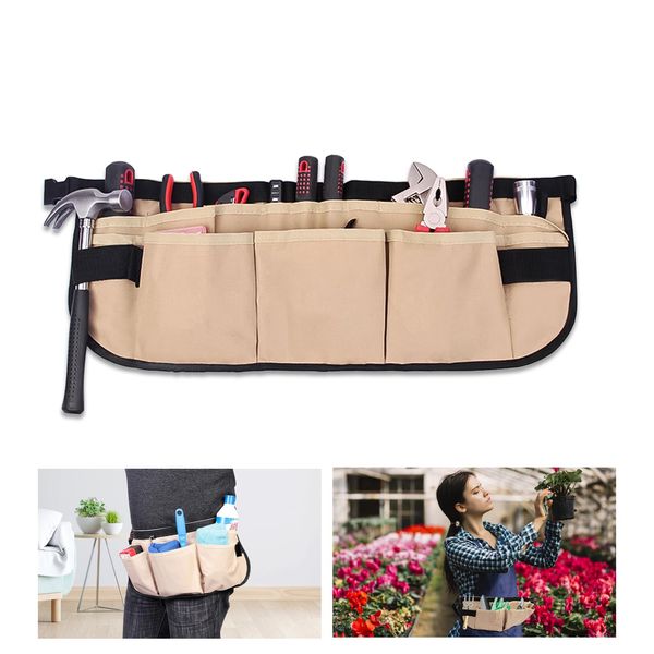 Garden Tool Bag, Adjustable Garden Tool Belt Multifunctional Gardening Tools Belt Bag Oxford Cloth Waist Tool Belt Pouch for Gardeners, Carpenters, Builders and Joiners