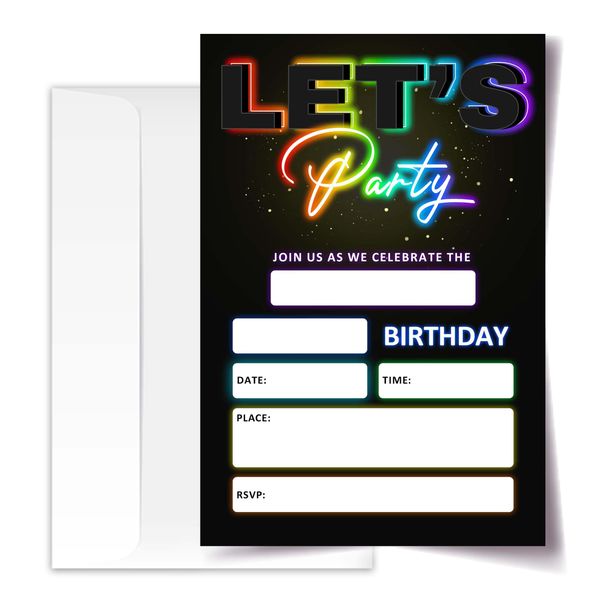 Let’s Celebrate Birthday, Birthday Invitations, Shining Around, Birthday Invitation Cards, Birthday Party Invitations, Party Supplies Decorations for Birthday (107)