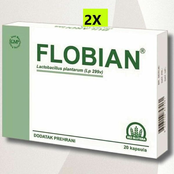 Flobian Natural choice for flatulence and irritable colon 20 capsules  X 2