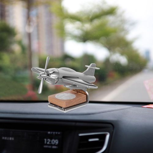 Helicopter Car Air, Alloy Solar Car Oil Diffuser Helicopter Aroma Diffuser for Car Vent Perfume Automotive Decoration Home Office Silver（Without Perfume）
