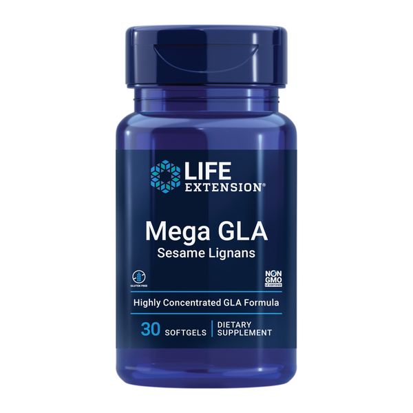 Life Extension Mega GLA Sesame Lignans – Gamma-Linolenic Acid from Borage Oil Supplement - Whole Body Health & Inflammation Health Support – Gluten-Free, Non-GMO – 30 Softgels