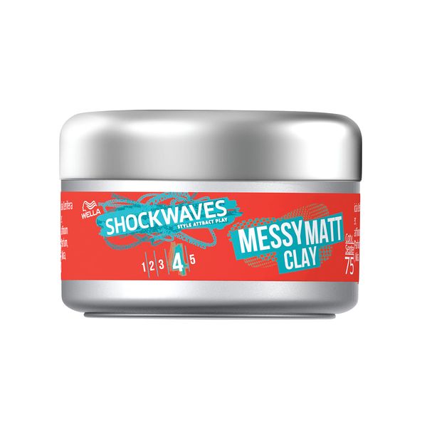 WELLA Shockwaves Hair Clay, Messy Matt, 75ml