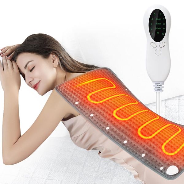 WDKXCN 33"x17"Heat Pads for Back Pain Relief, XXL Electric Heating Pad with Buckle & LED Controller, 30-70℃& 45-120min Adjustable, Heat Therapy for Neck, Shoulder, Full Back, Foot