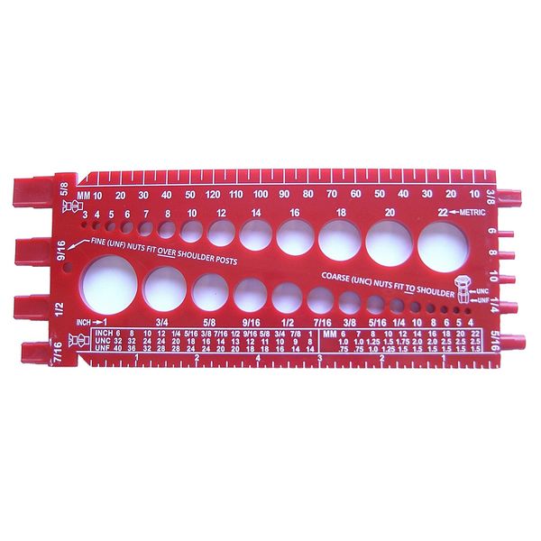 Stainlesstown Nut Bolt Thread Gauge (Red)