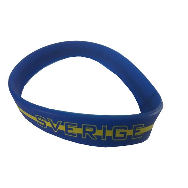 Supportershop Schweden Armband Silikon Fußball, blau, fr: Einheitsgröße (Größe Hersteller: Größe One sizeque)