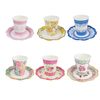 24 ASSORTED Floral Paper CUPS SAUCERS Set Party Events Tableware Decorations