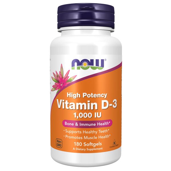 NOW Vitamin D-3 1,000 IU,180 Softgels