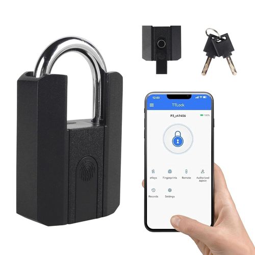 NexusLab Heavy Duty Smart Padlock with Key-Fingerprint & App, Rechargeable, 1-Year Standby(500mAh), IP67 Waterproof, 50 Fingerprints,Ideal for Fence, Locker, Shed, Pool, Gate & Warehouse Security
