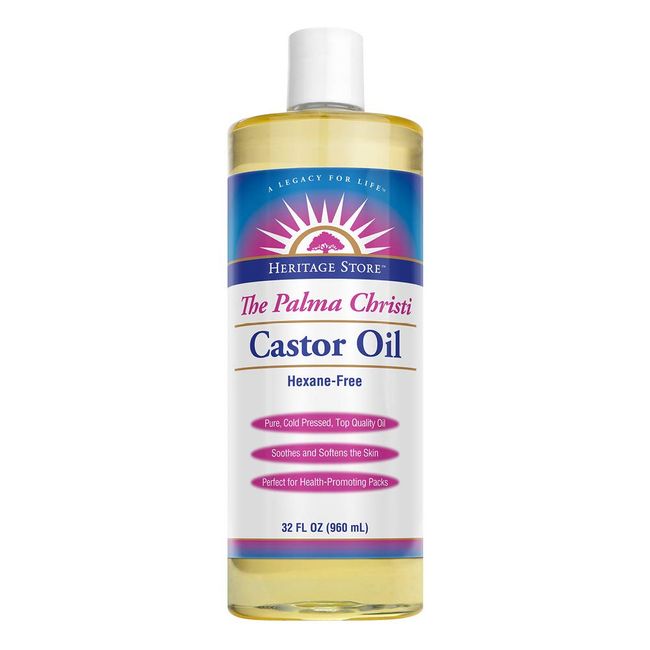 Heritage Store Castor Oil Nourishing Treatment | Deep Hydration for Hair, Skin, Lashes & Brows | Vegan (32 oz)