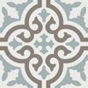 8x8 Cannes Beachside Encaustic Pattern Aqua Stoneware Porcelain (Per Piece Listing)