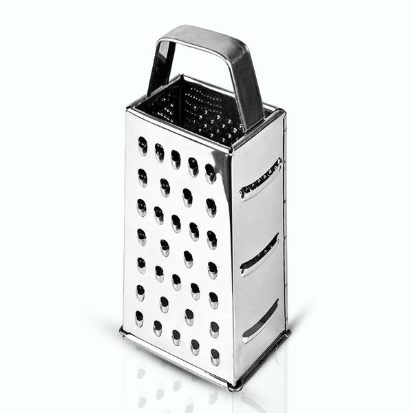 Vinod Stainless Steel Cheese Grater - Hand held Zester/Grater/Slicer, 4 Sided Box cheese grater - For Kitchen, Functions for Fine Grating, Zesting, Slicing