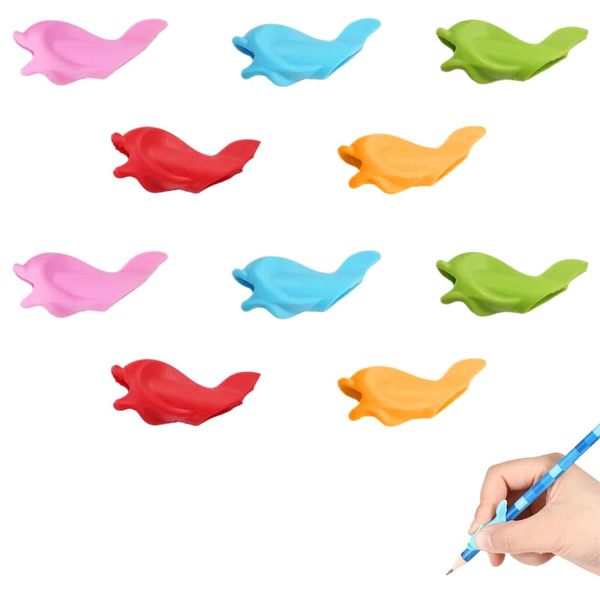 NJCXOLA 10 pcs Schreibhilfe für Stift Kinder Stifthaltung Hilfe Kinder Schreiblernhilfe Grip Schreiblernstift Bleistift Griffe Kinder Stifthalter,zufällige Farbe
