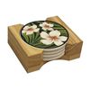 Hawaiian Plumerias Ceramic Coasters Set 4 Tableware Tiki Bar Decor Kitchen NIB