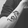 Oottati 2 Sheets Small Tiny Temporary Tattoo Stickers Hand Black Dragon Totem