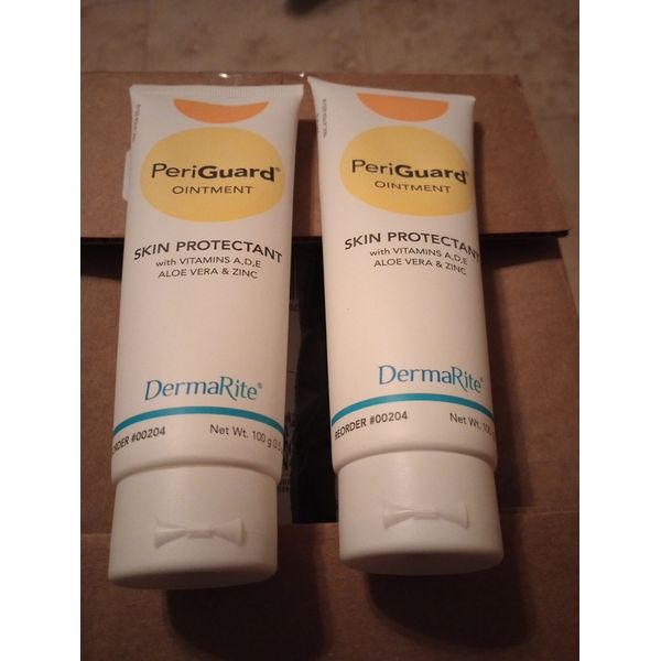 Two 4oz Tubes PeriGuard Ointment DermaRite With Aloe Vera, Zinc, Vitamins A,D&E