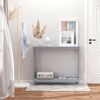 Grey Wooden Entryway Tabletop Furniture with Display Shelf Stand and X Bar