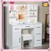 10 Light Bulbs LED Mirror For Bedroom White Makeup Vanity Desk Dressing Table